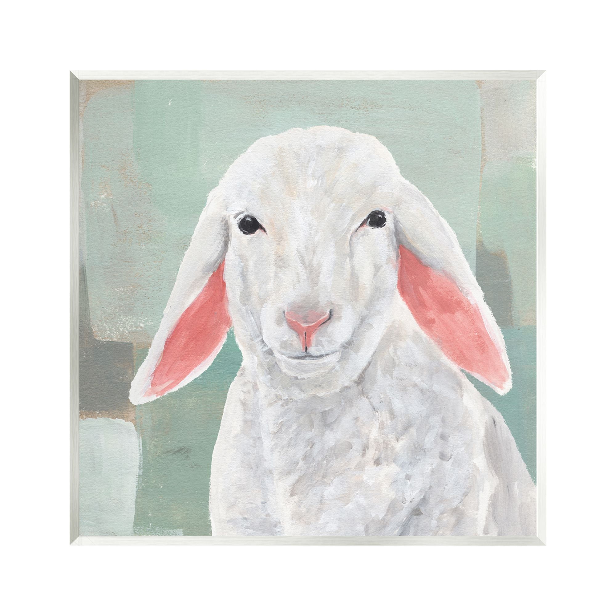 Stupell Industries Happy Sheep Portrait Animals & Insects Painting Unframed Art Print Wall Art, 12 x 12