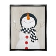 thumbnail image 1 of Stupell Industries Happy Smile Winter Snowman Holiday Painting Black Floater Framed Art Print Wall Art, 1 of 6