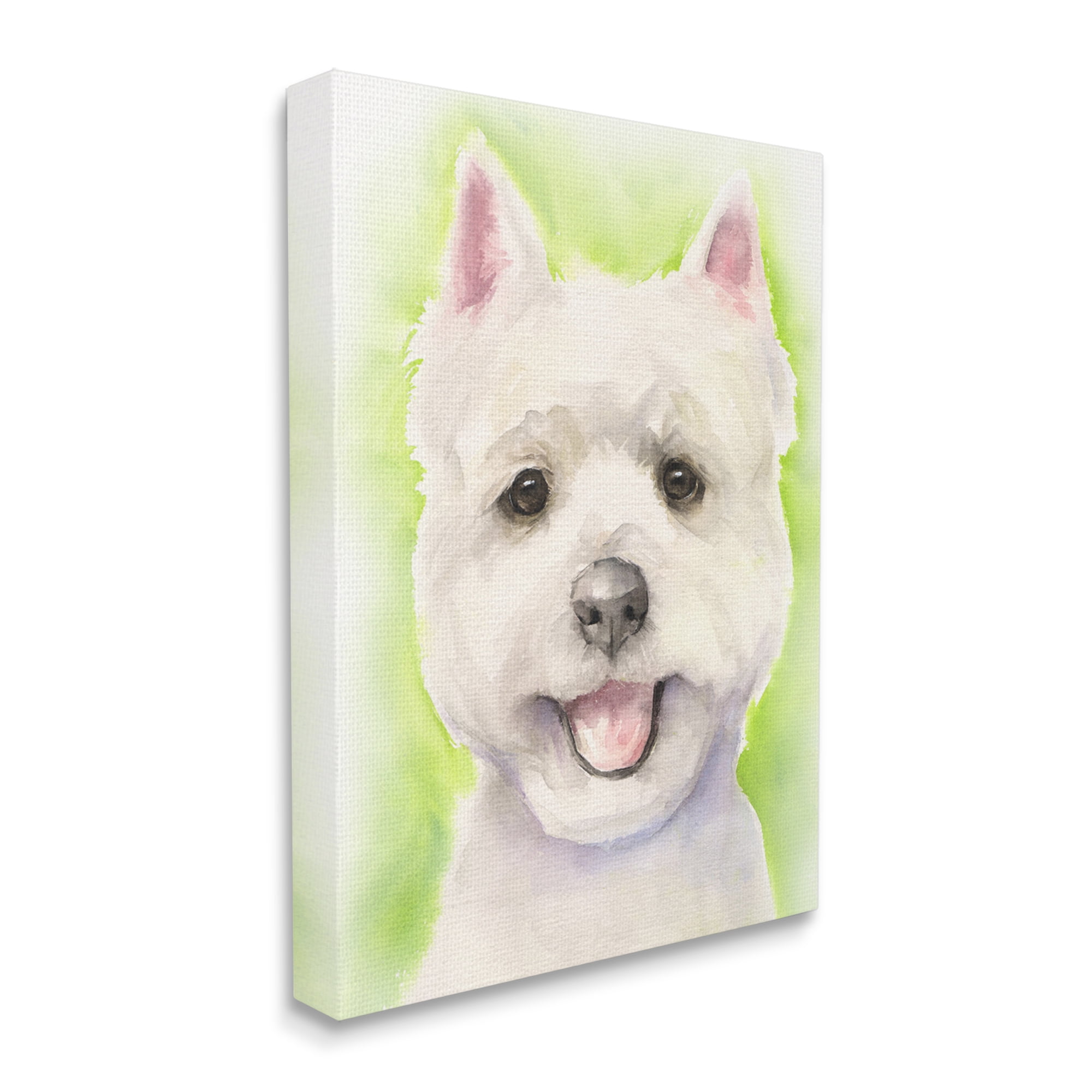Stupell Industries Happy Smiling Westie Pet Dog In Grass Canvas Wall Art, 30 x 40, Design by George Dyachenko