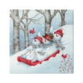 thumbnail image 1 of Stupell Industries Happy Snowman Trio Sledding Holiday Painting Gallery Wrapped Canvas Art Print Wall Art, 17 x 17, 1 of 8