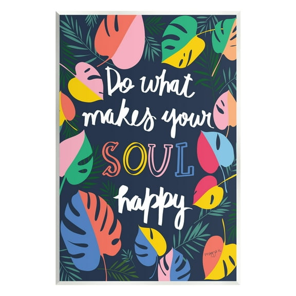 Stupell Industries Happy Soul Phrase Botanical & Floral Painting Unframed Art Print Wall Art, 10 x 15
