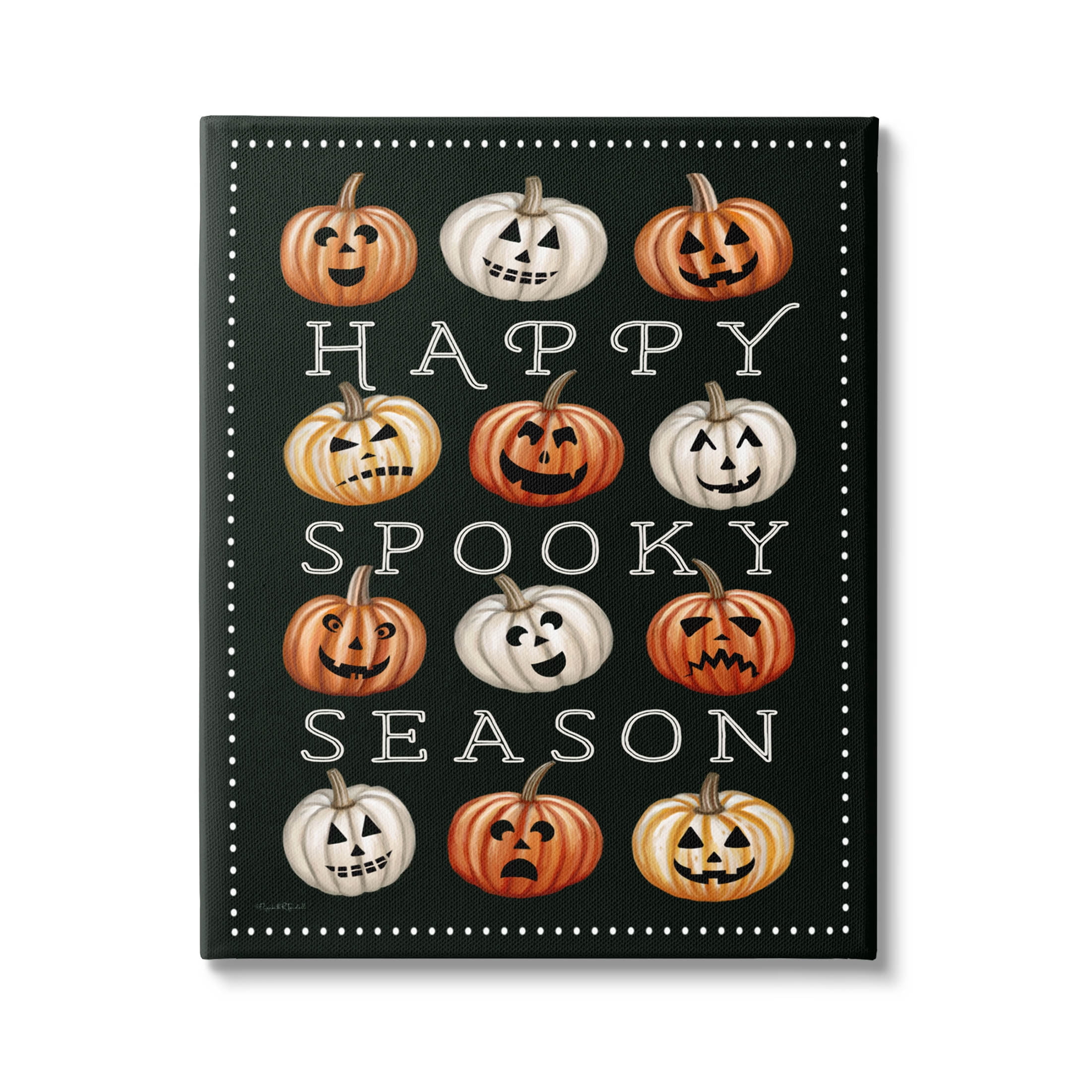 Stupell Industries Happy Spooky Season Pumpkins Graphic Art Gallery Wrapped Canvas Print Wall Art, Design by Elizabeth Tyndall