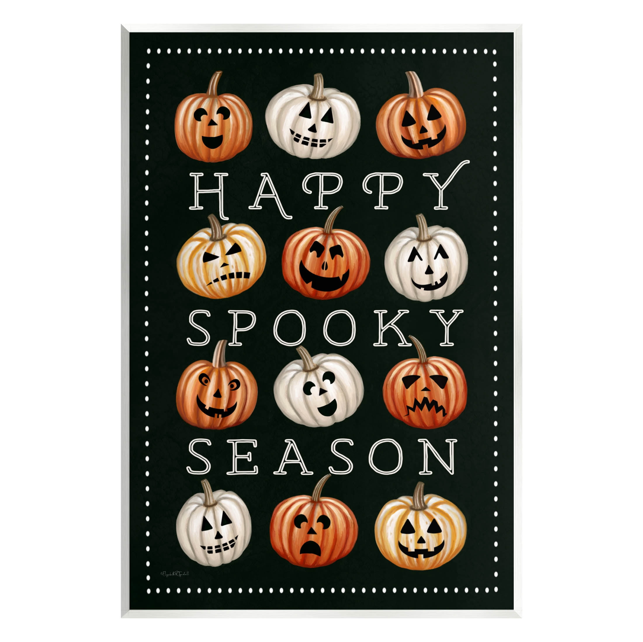 Stupell Industries Happy Spooky Season Pumpkins Graphic Art Unframed Art Print Wall Art, Design by Elizabeth Tyndall