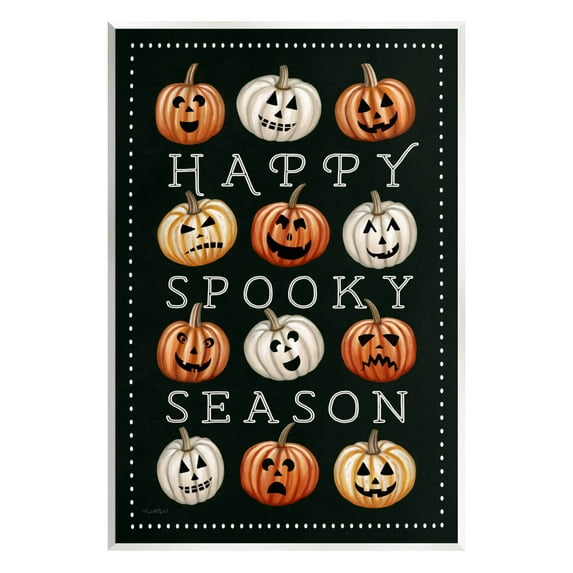 Stupell Industries Happy Spooky Season Pumpkins Graphic Art Unframed Art Print Wall Art, Design by Elizabeth Tyndall