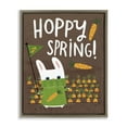 thumbnail image 1 of Stupell Industries Happy Spring Bunny & Carrots Animals Painting Brown Floater Framed Canvas Art Print Wall Art, 17 x 21, 1 of 10