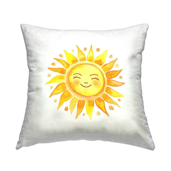 Stupell Industries Happy Sun Boho Rays Decorative Printed Throw Pillow Design by Andrea Haase.