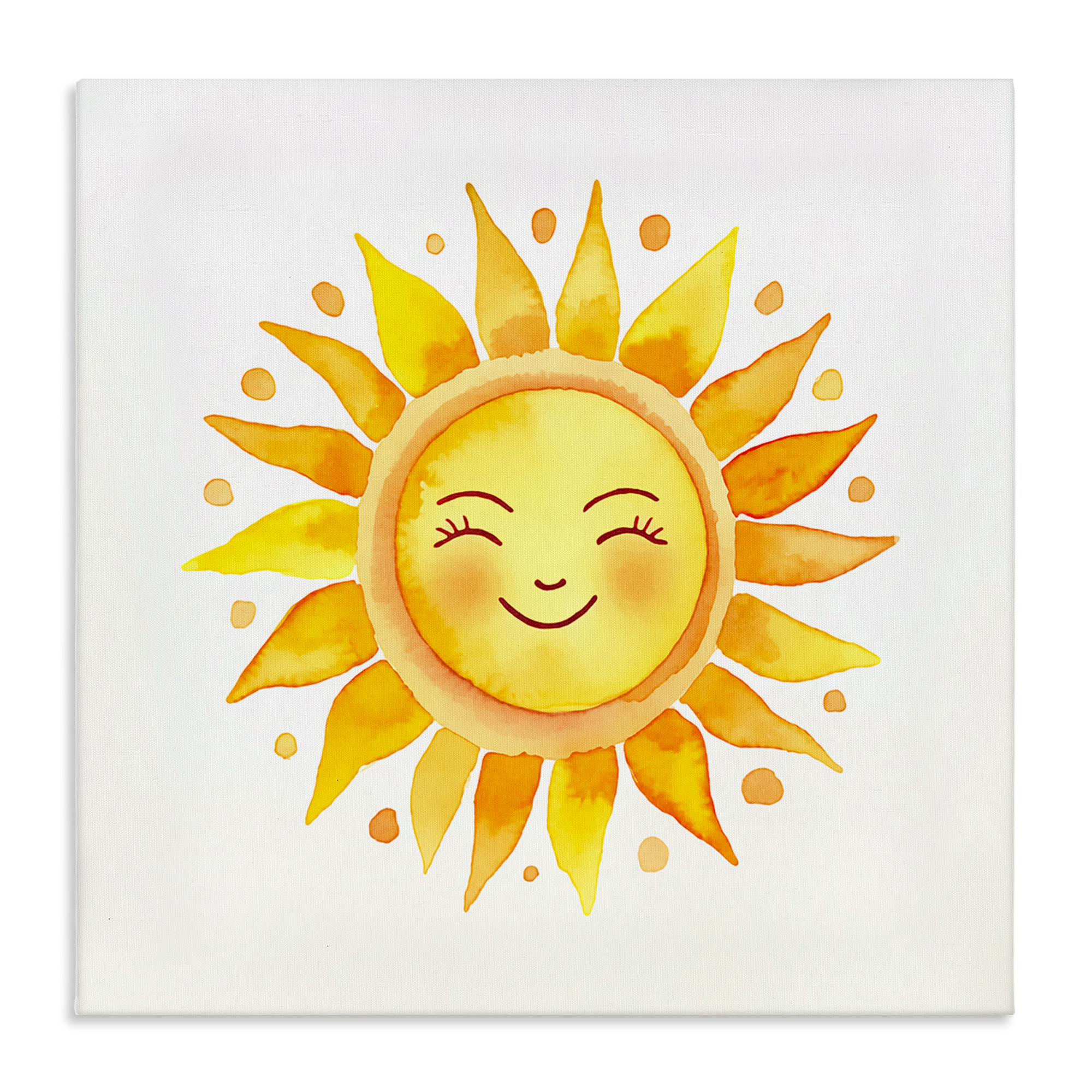 Stupell Industries Happy Sun Boho Rays Landscape & Nature Painting Wrapped Canvas Art Print Wall Art, 17 x 17