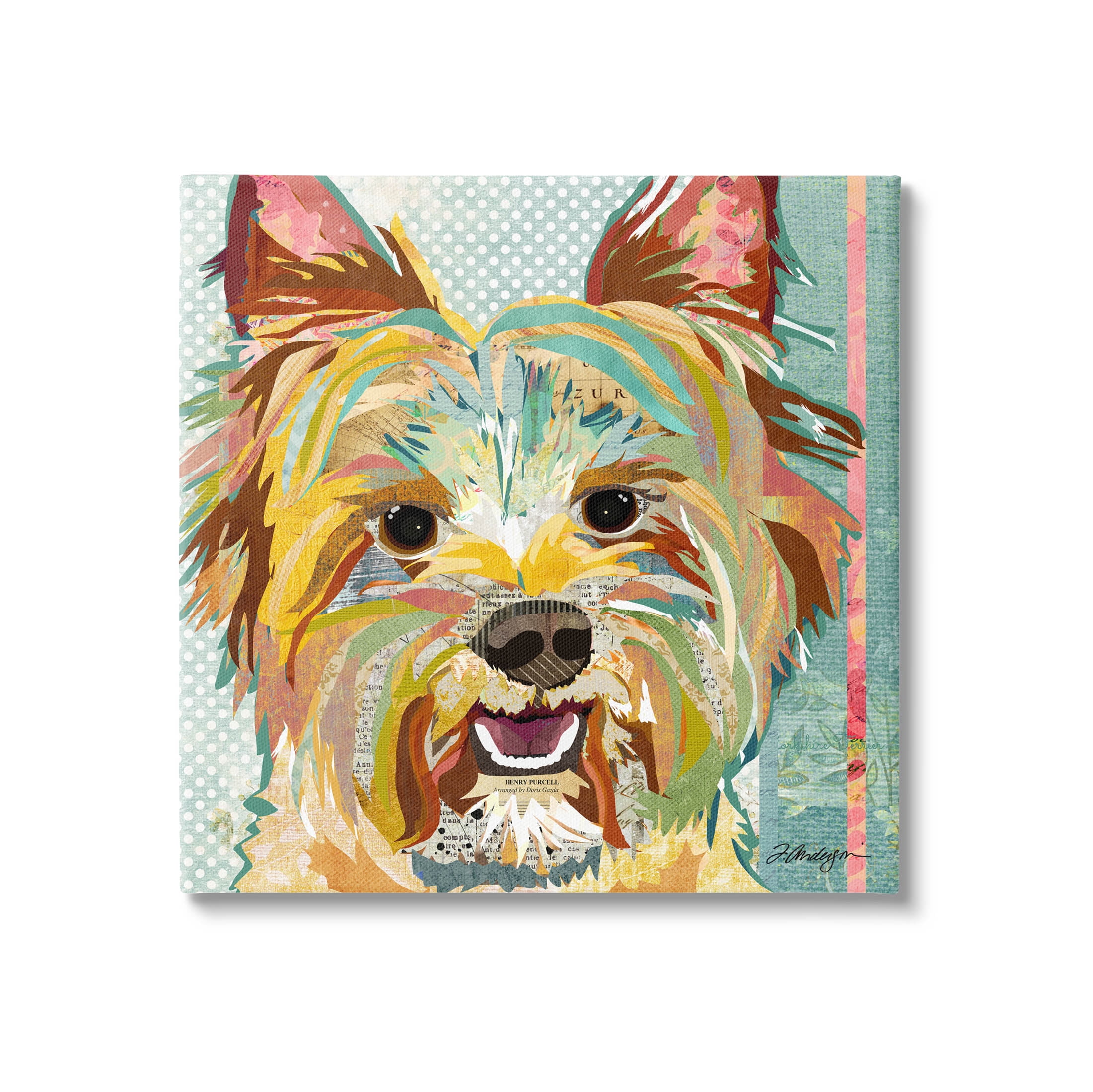 Stupell Industries Happy Terrier Pet Portrait Collage Graphic Art Gallery Wrapped Canvas Print Wall Art, Design by Traci Anderson