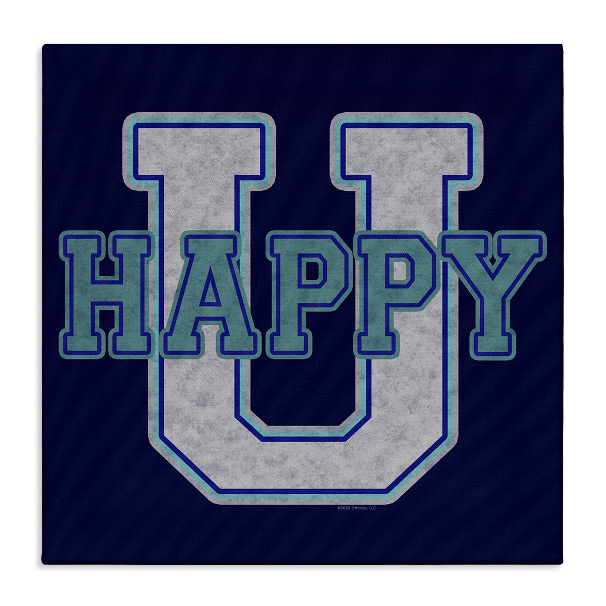 Stupell Industries Happy U Varsity Style Text & Numbers Painting Wrapped Canvas Art Print Wall Art, 30 x 30