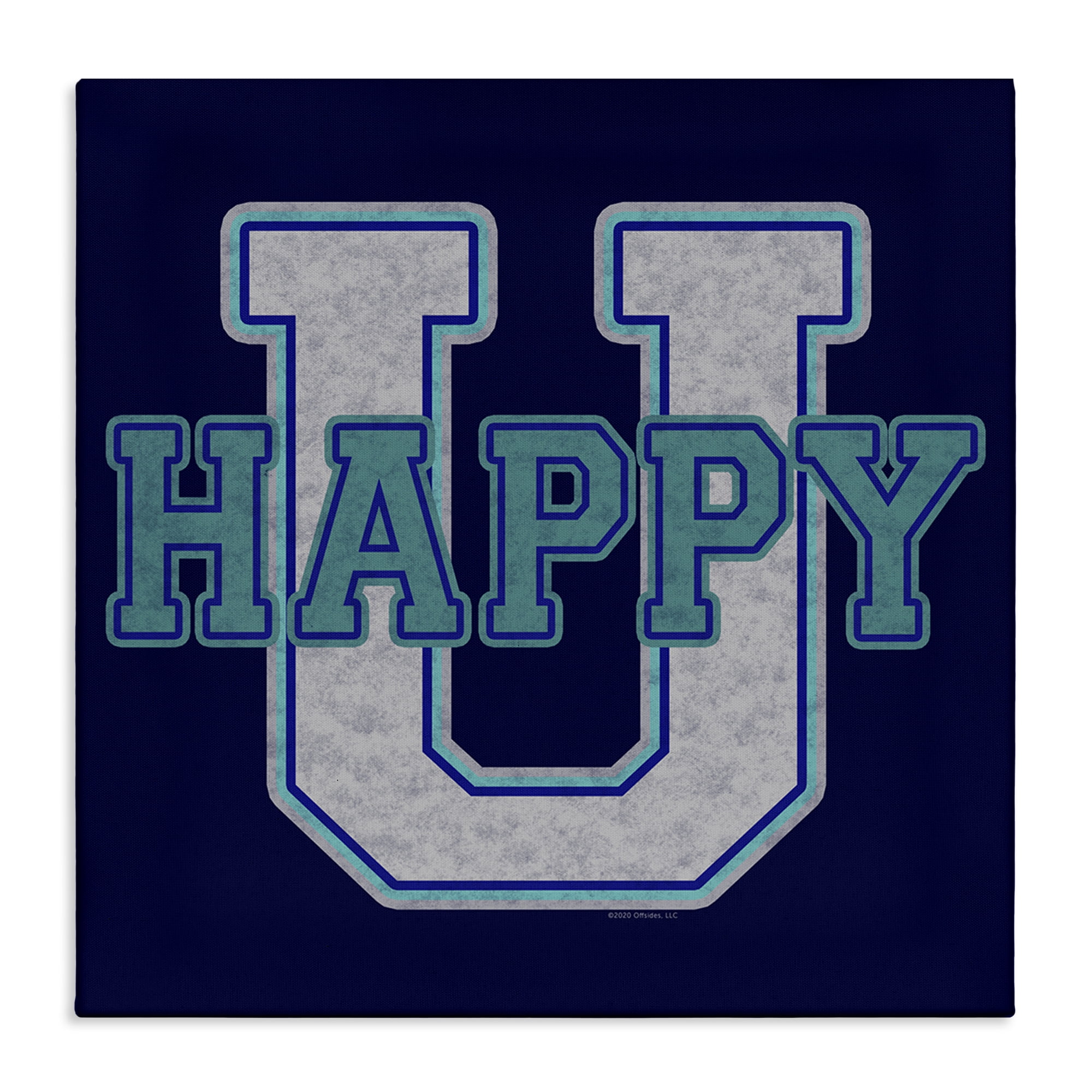 Stupell Industries Happy U Varsity Style Text & Numbers Painting Wrapped Canvas Art Print Wall Art, 36 x 36