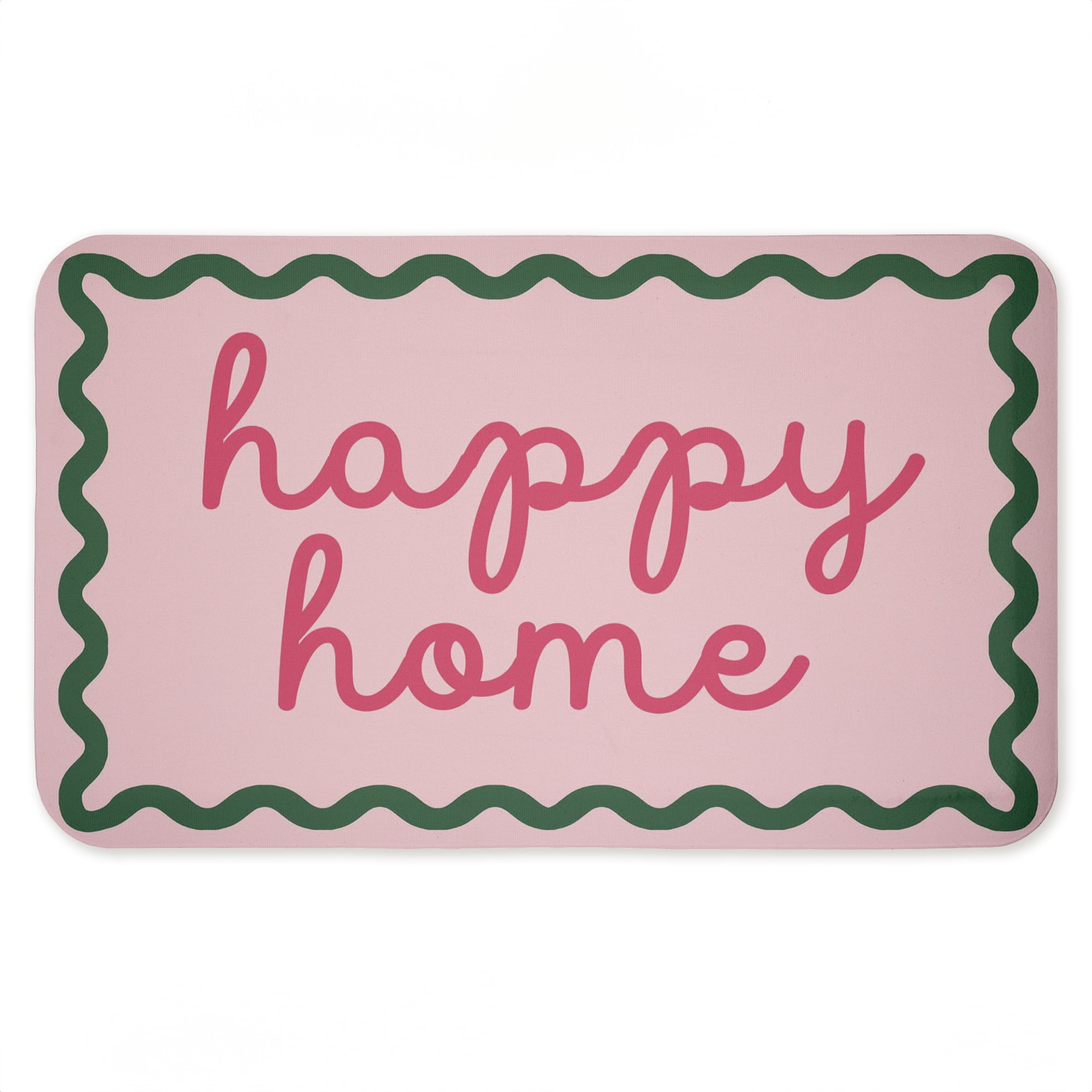 Stupell Industries Happy Welcome with Wavy Border Printed Anti-Fatigue Floor Mat, design by Lil' Rue