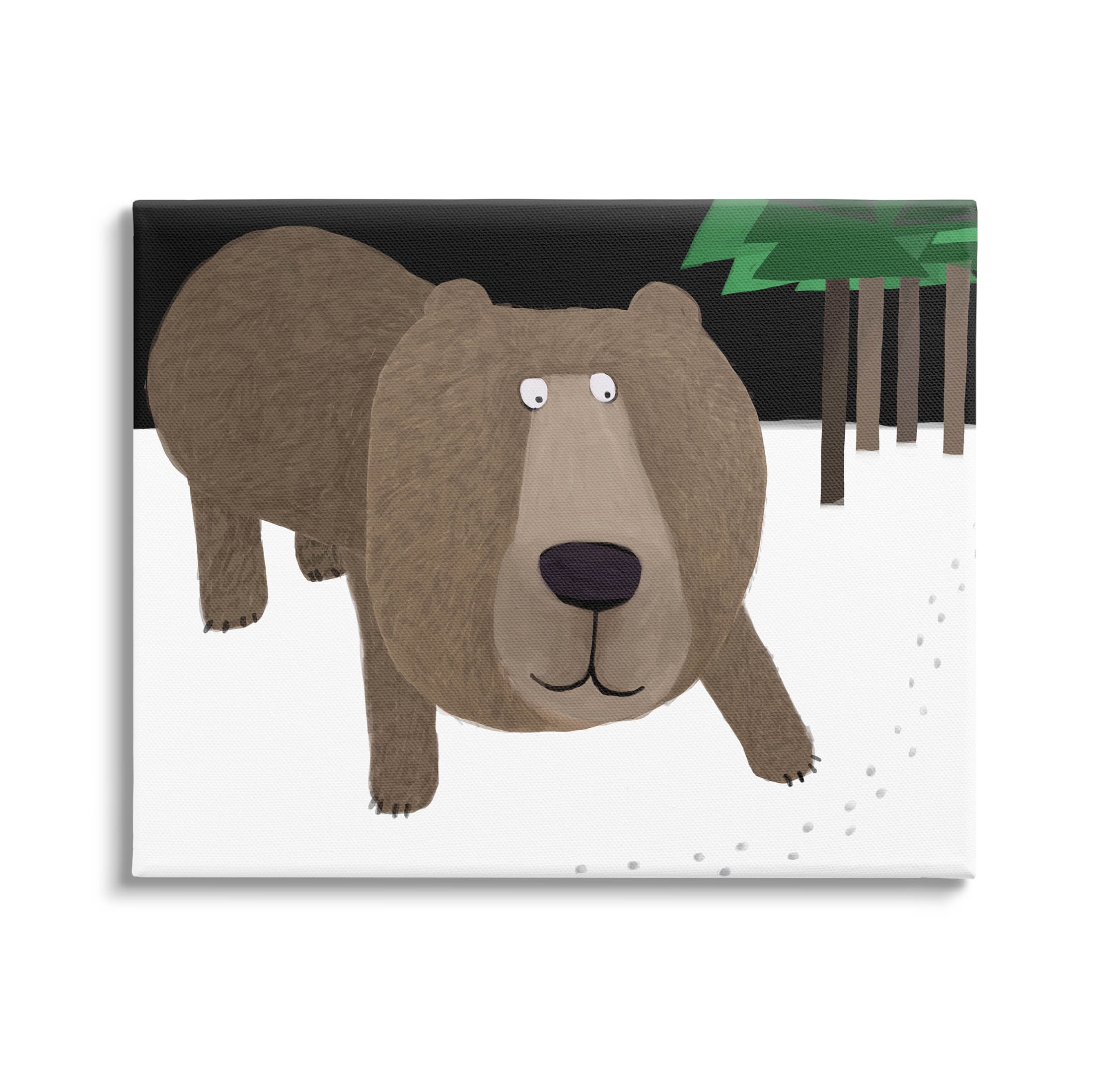 Stupell Industries Happy Winter Bear Paw Prints Graphic Art Gallery Wrapped Canvas Print Wall Art, Design by Carla Daly