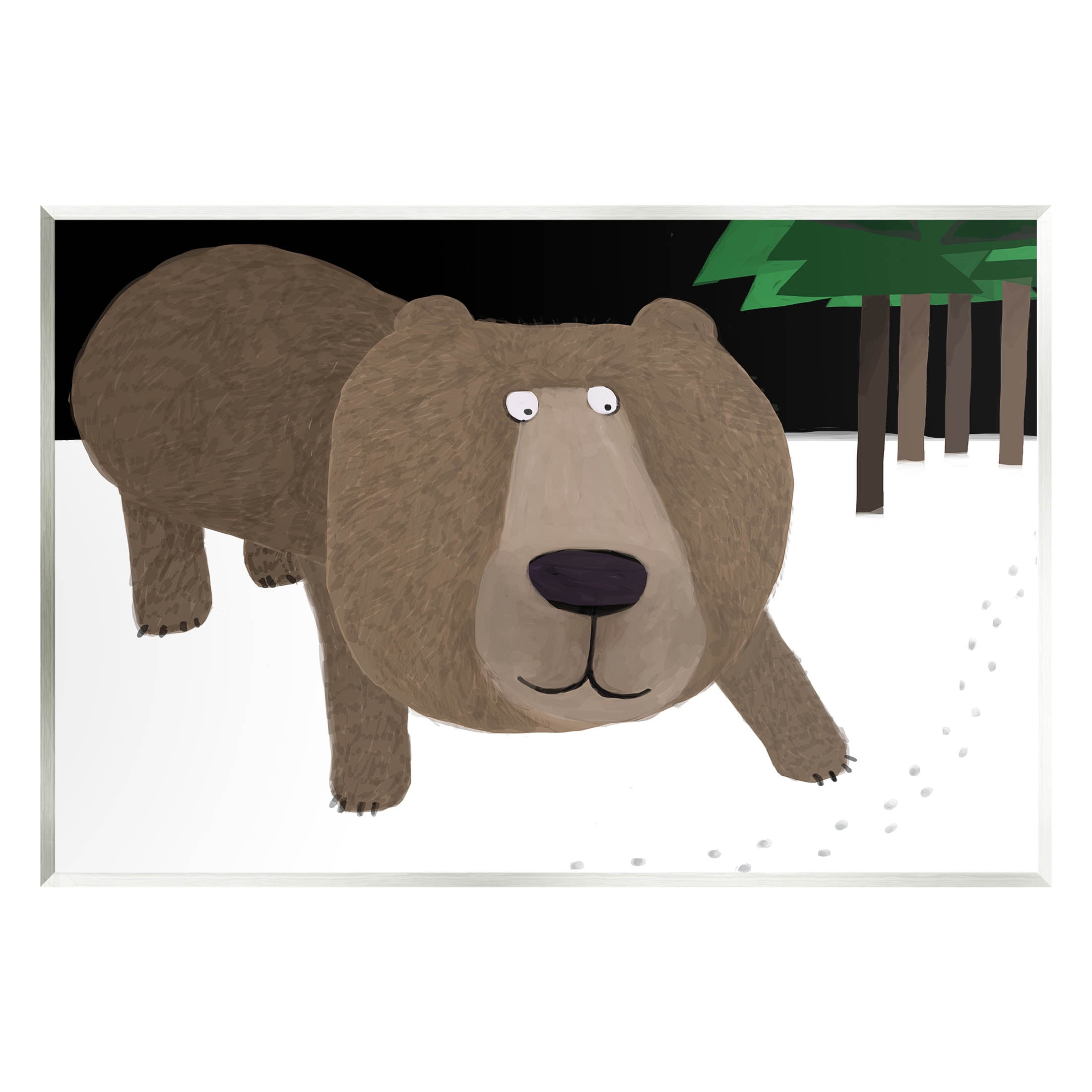 Stupell Industries Happy Winter Bear Paw Prints Graphic Art Unframed Art Print Wall Art, Design by Carla Daly