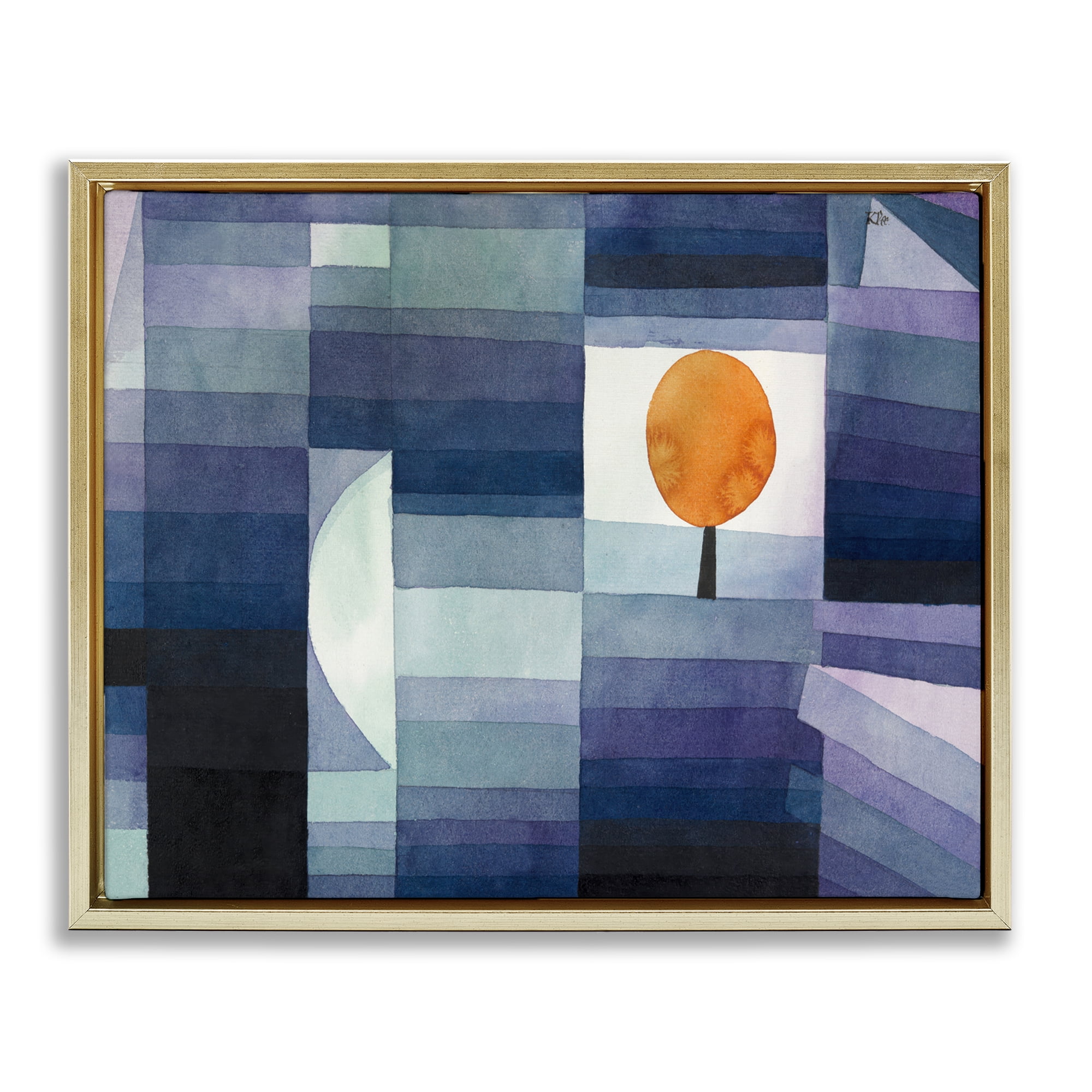 Stupell Industries Harbinger Of Autumn Classic Abstract Painting Gold Floater Framed Canvas Art Print Wall Art, 21 x 17
