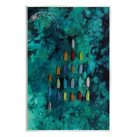 Stupell Industries Harbor From Above Painting Nature Painting Unframed Art Print Wall Art, 10 x 15