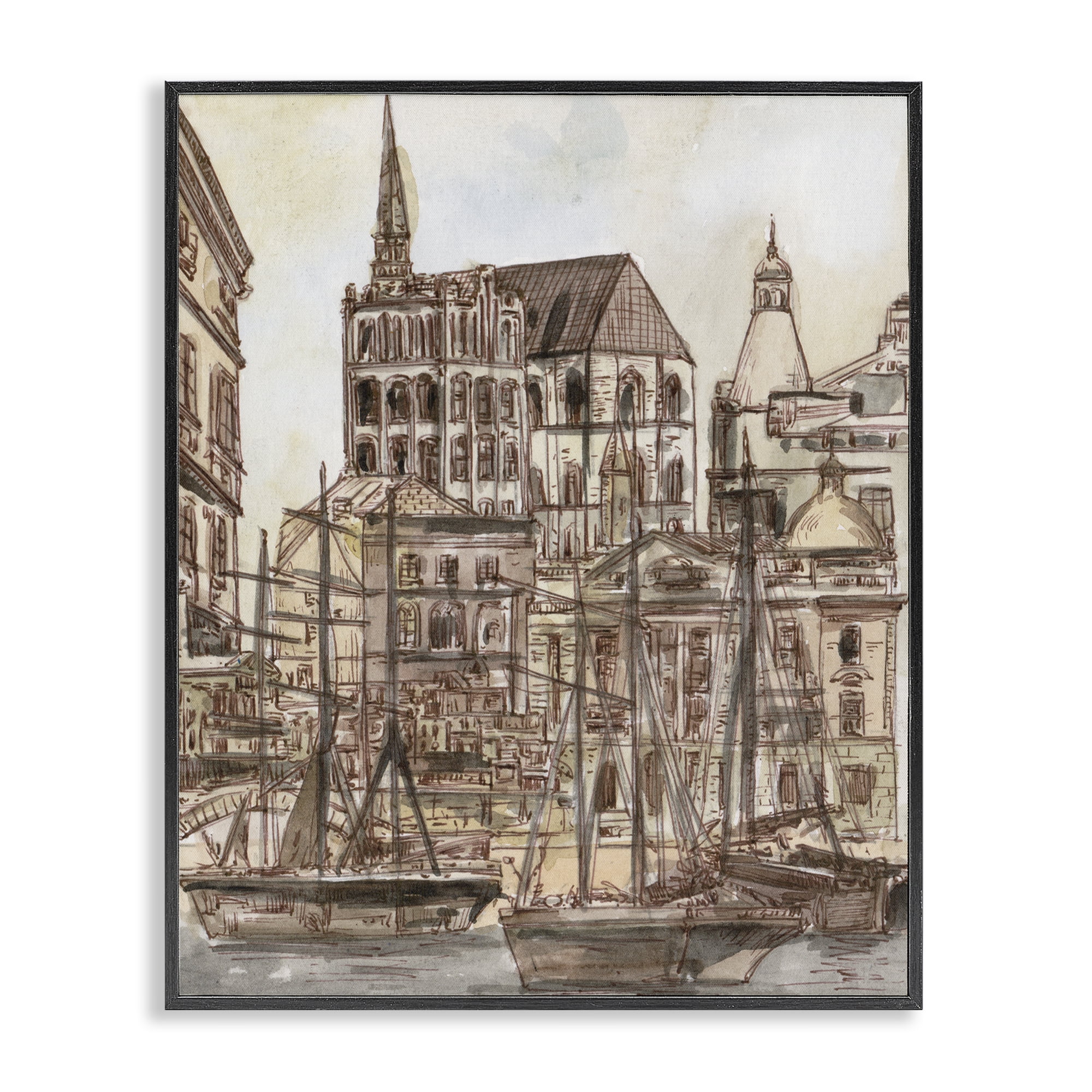 Stupell Industries Harbor of Salted Remnants Black Framed Giclee Art, design by Melissa Wang