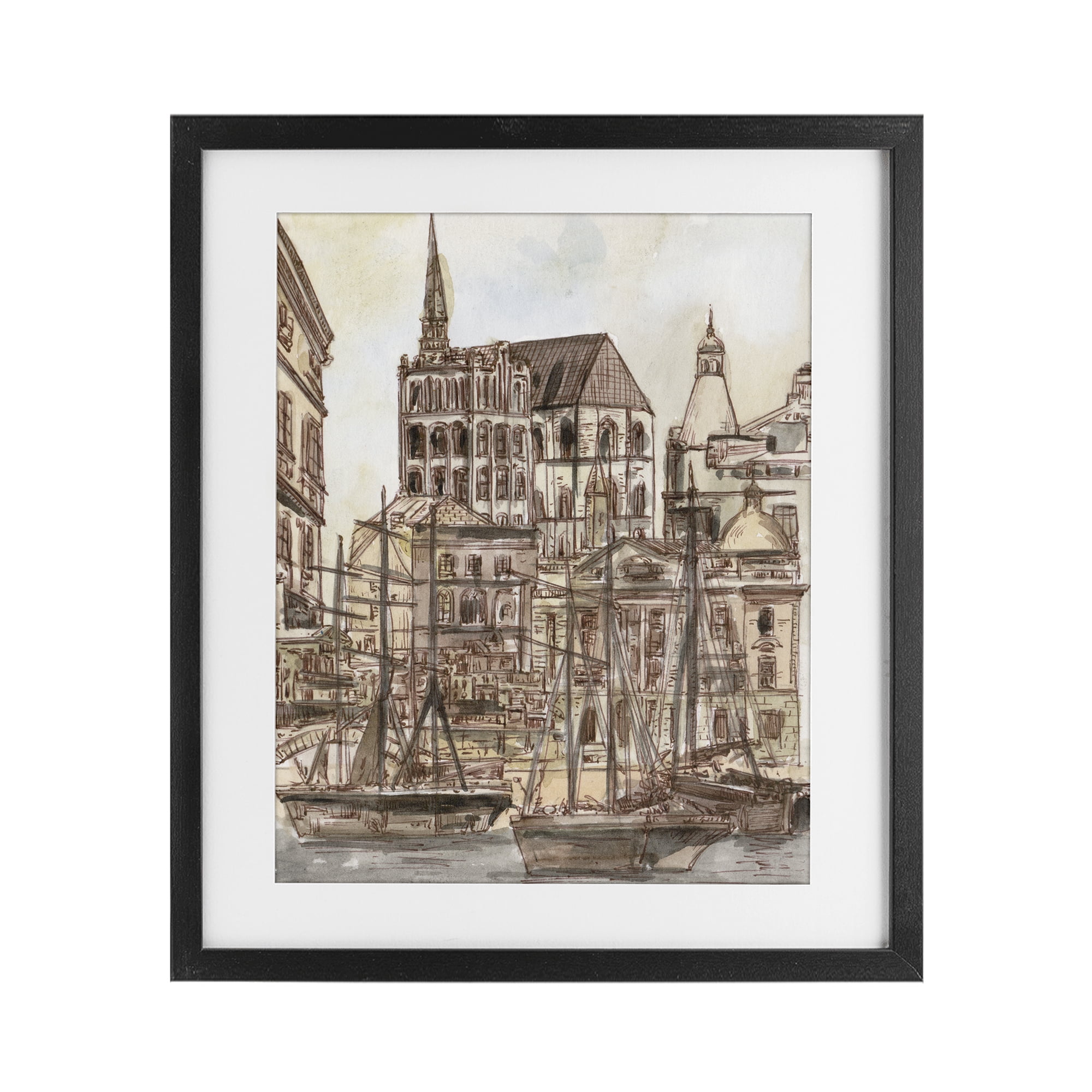 Stupell Industries Harbor of Salted Remnants Black Framed Print Under Glass, design by Melissa Wang