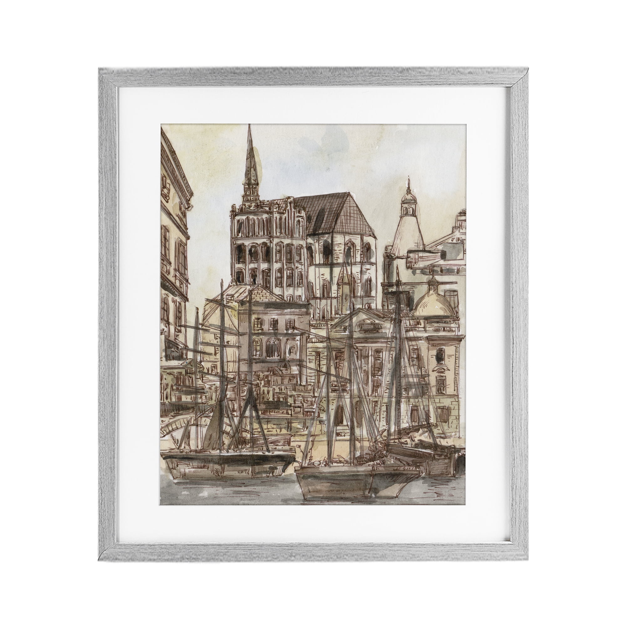 Stupell Industries Harbor of Salted Remnants Gray Framed Print Under Glass, design by Melissa Wang