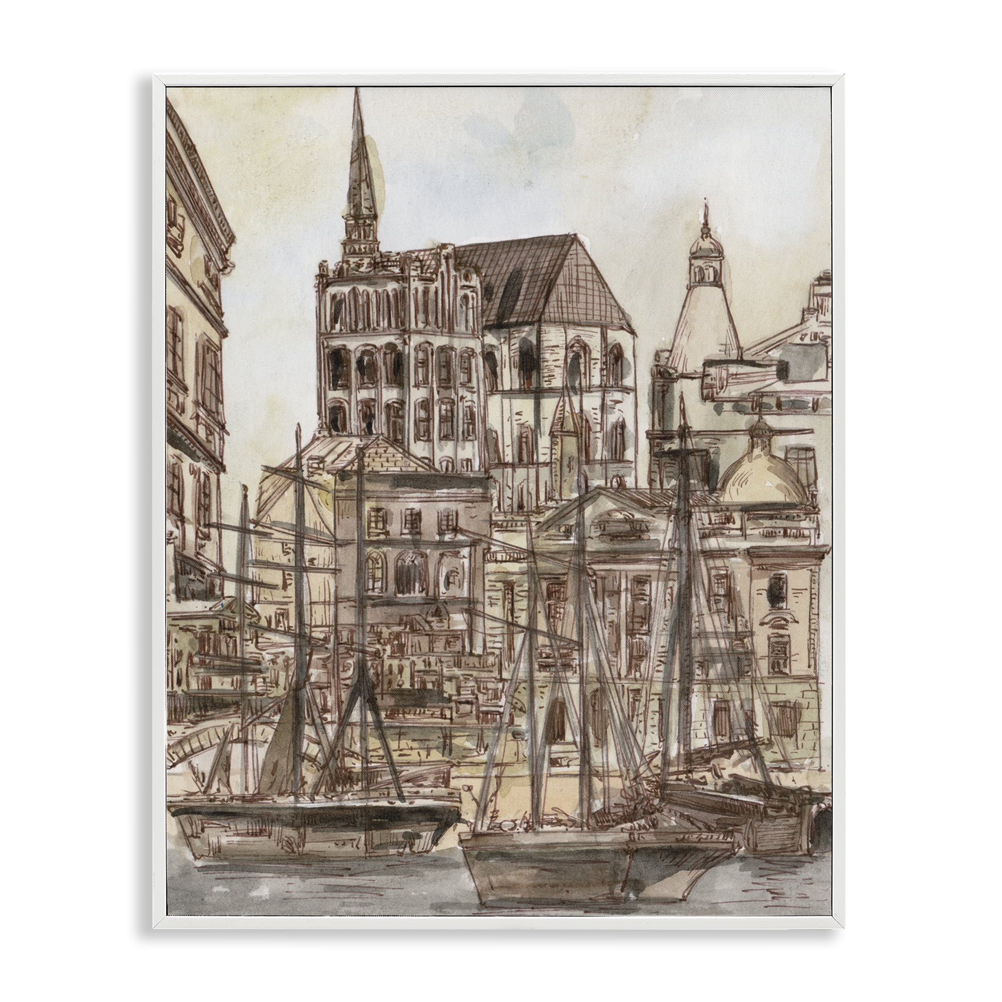 Stupell Industries Harbor of Salted Remnants White Framed Giclee Art, design by Melissa Wang