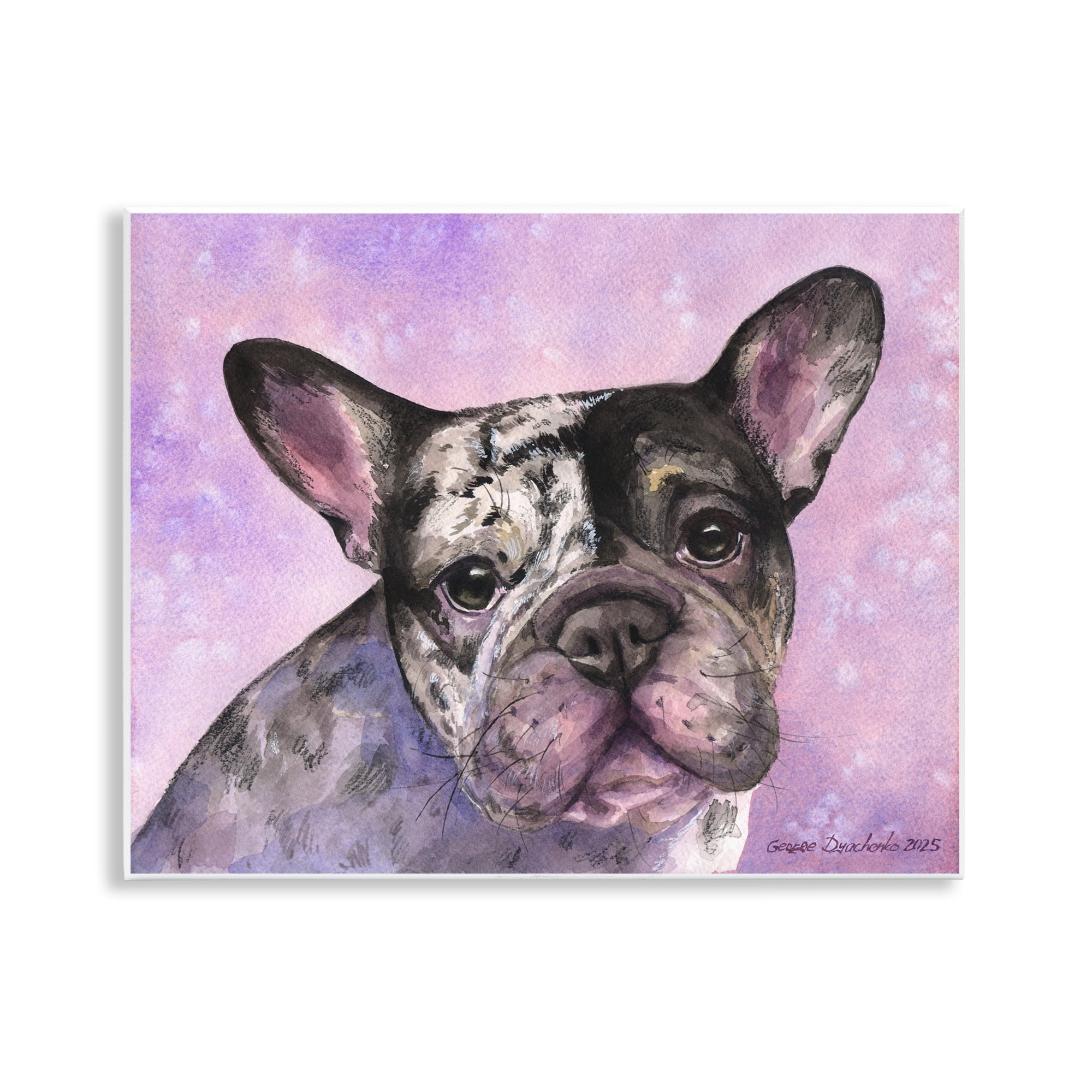 Stupell Industries Harlequin French Bulldog Wall Plaque Art, design by George Dyachenko