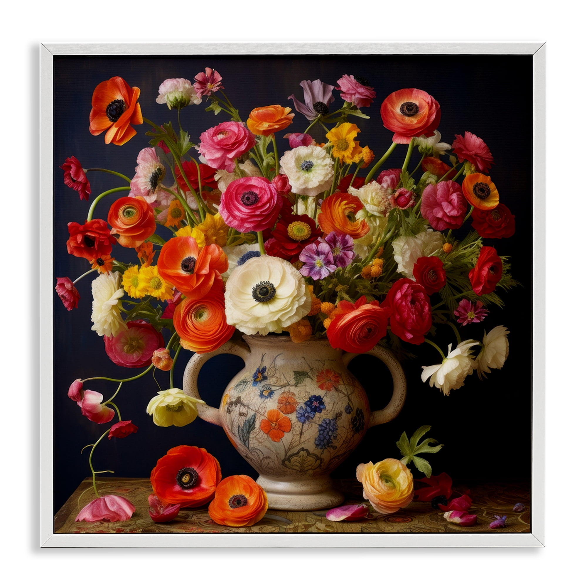 Stupell Industries Harmonious Bouquet Composition White Framed Giclee Art, design by Lazar Studio