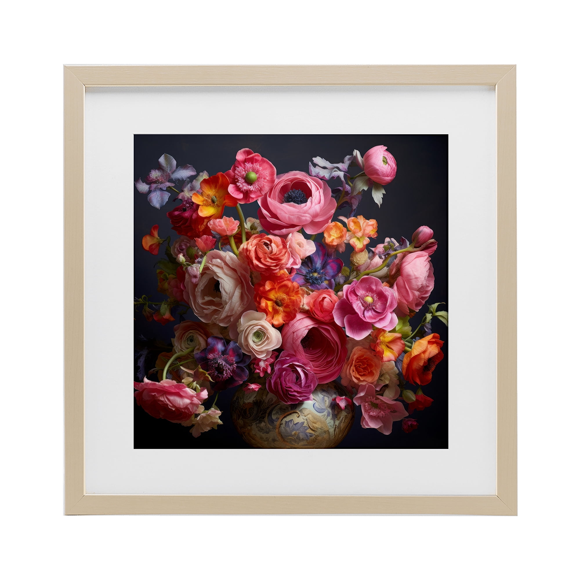 Stupell Industries Harmonious Composition of Florals Birch Framed Print Under Glass, design by Lazar Studio