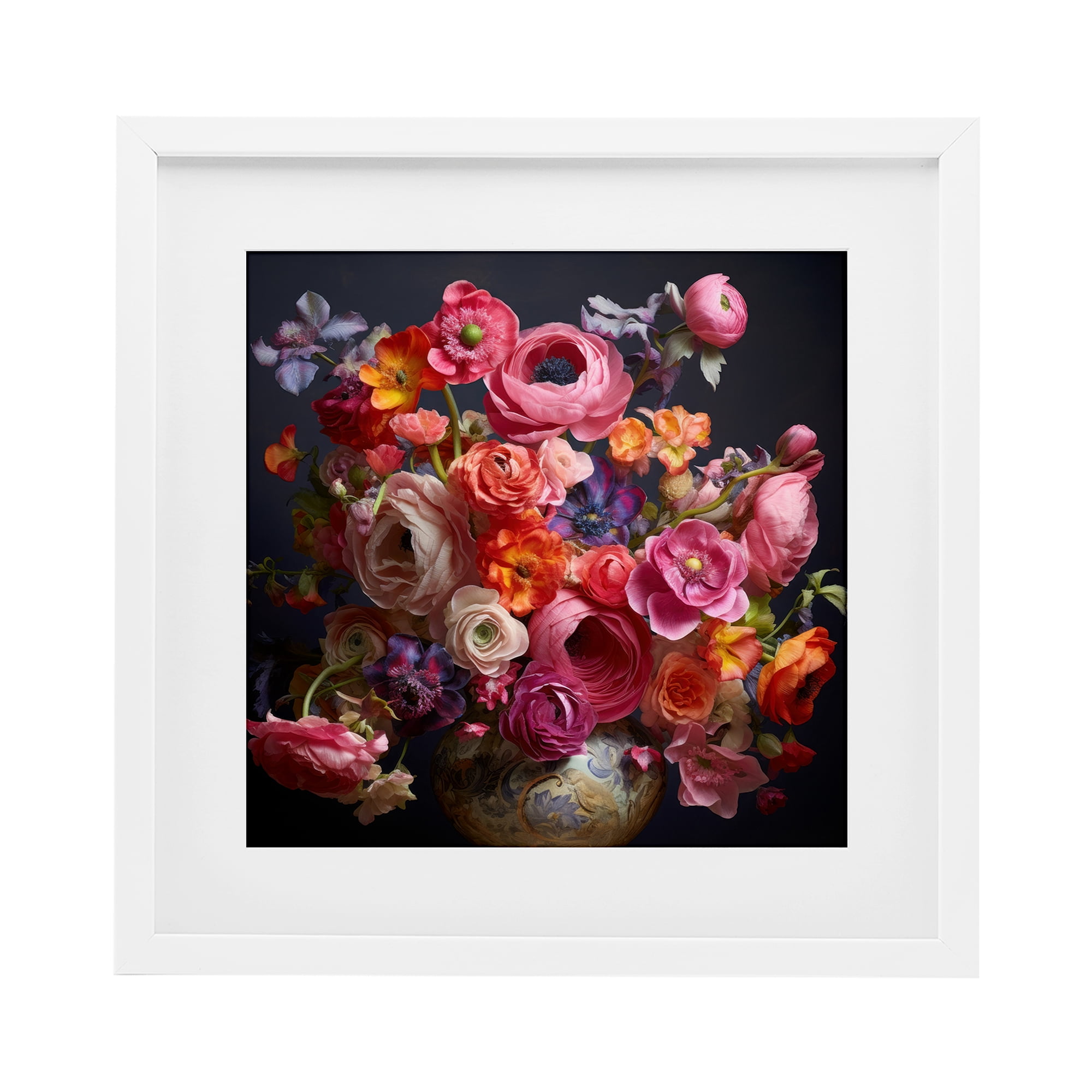 Stupell Industries Harmonious Composition of Florals White Framed Print Under Glass, design by Lazar Studio