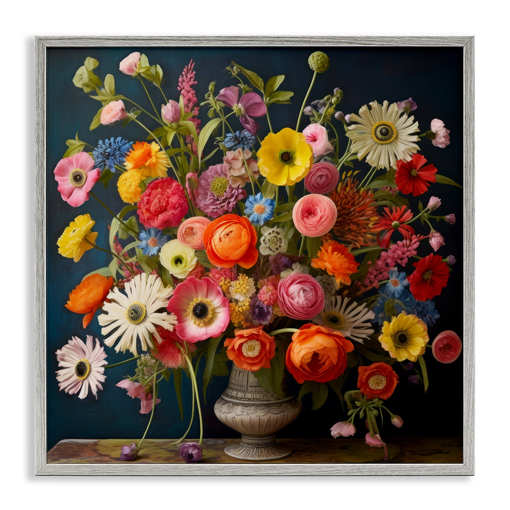 Stupell Industries Harmonious Garden Bouquet Gray Framed Giclee Art, design by Lazar Studio