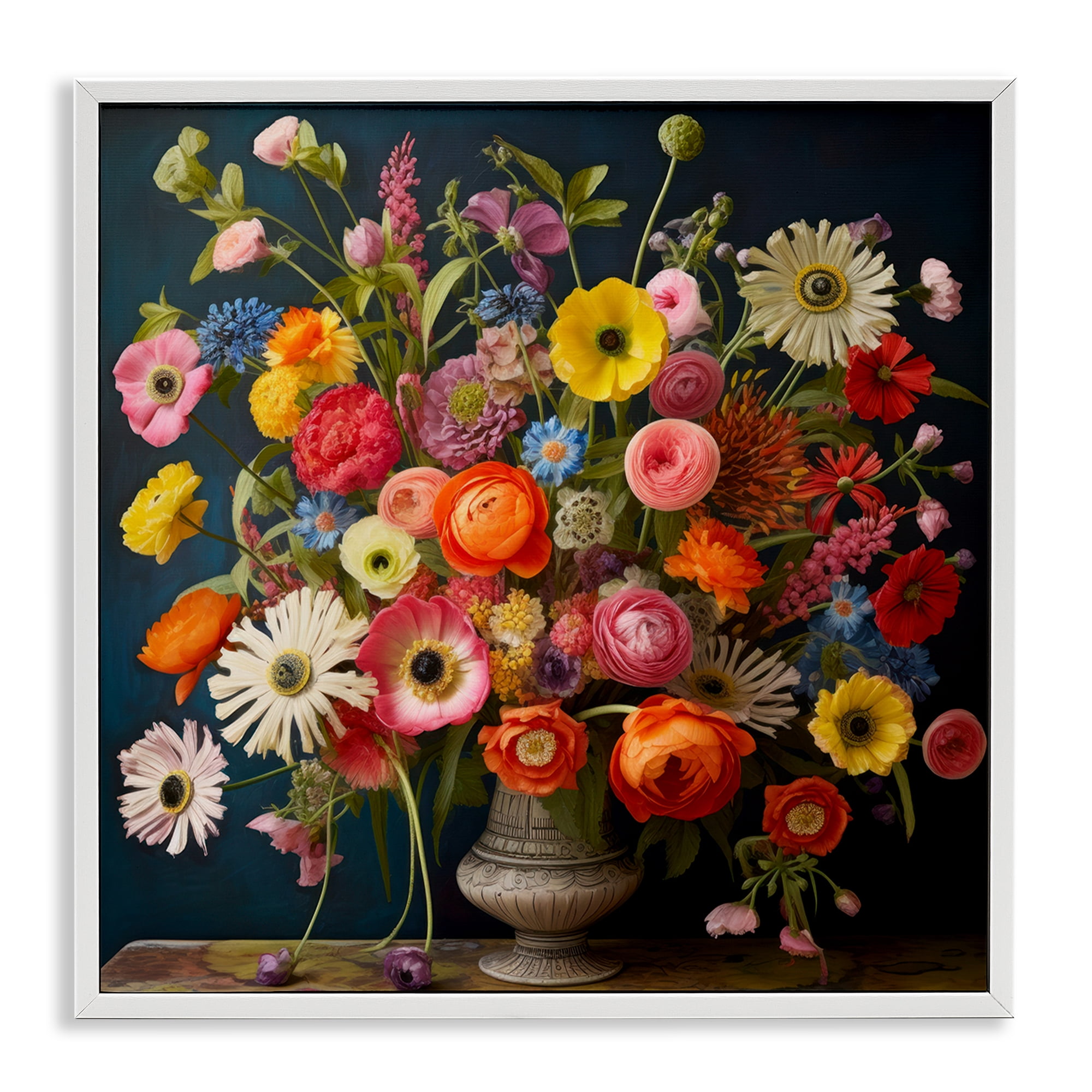 Stupell Industries Harmonious Garden Bouquet White Framed Giclee Art, design by Lazar Studio