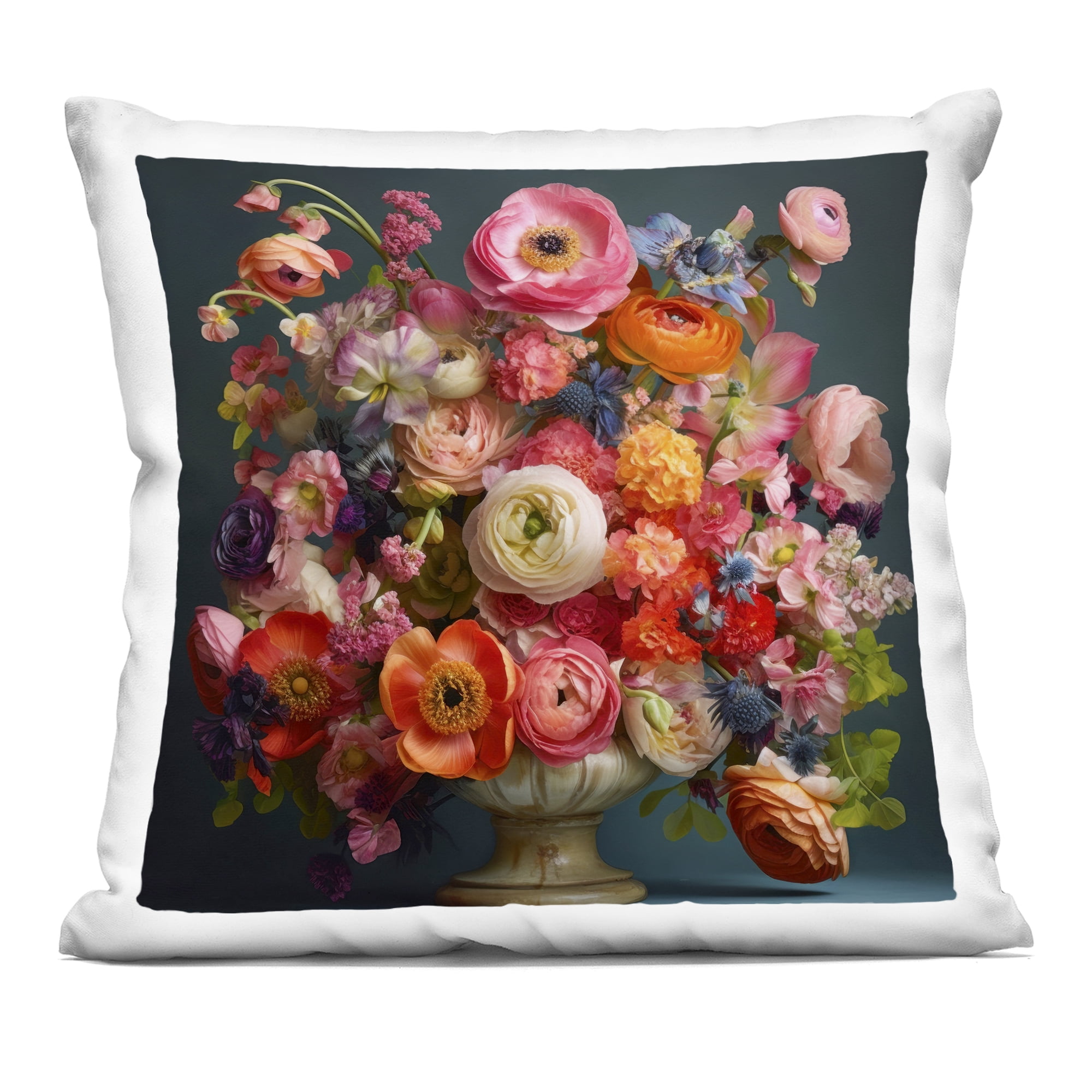 Stupell Industries Harmonious Mixed Peonies Decorative Printed Throw Pillow, design by Lazar Studio, 18 x 7 x 18