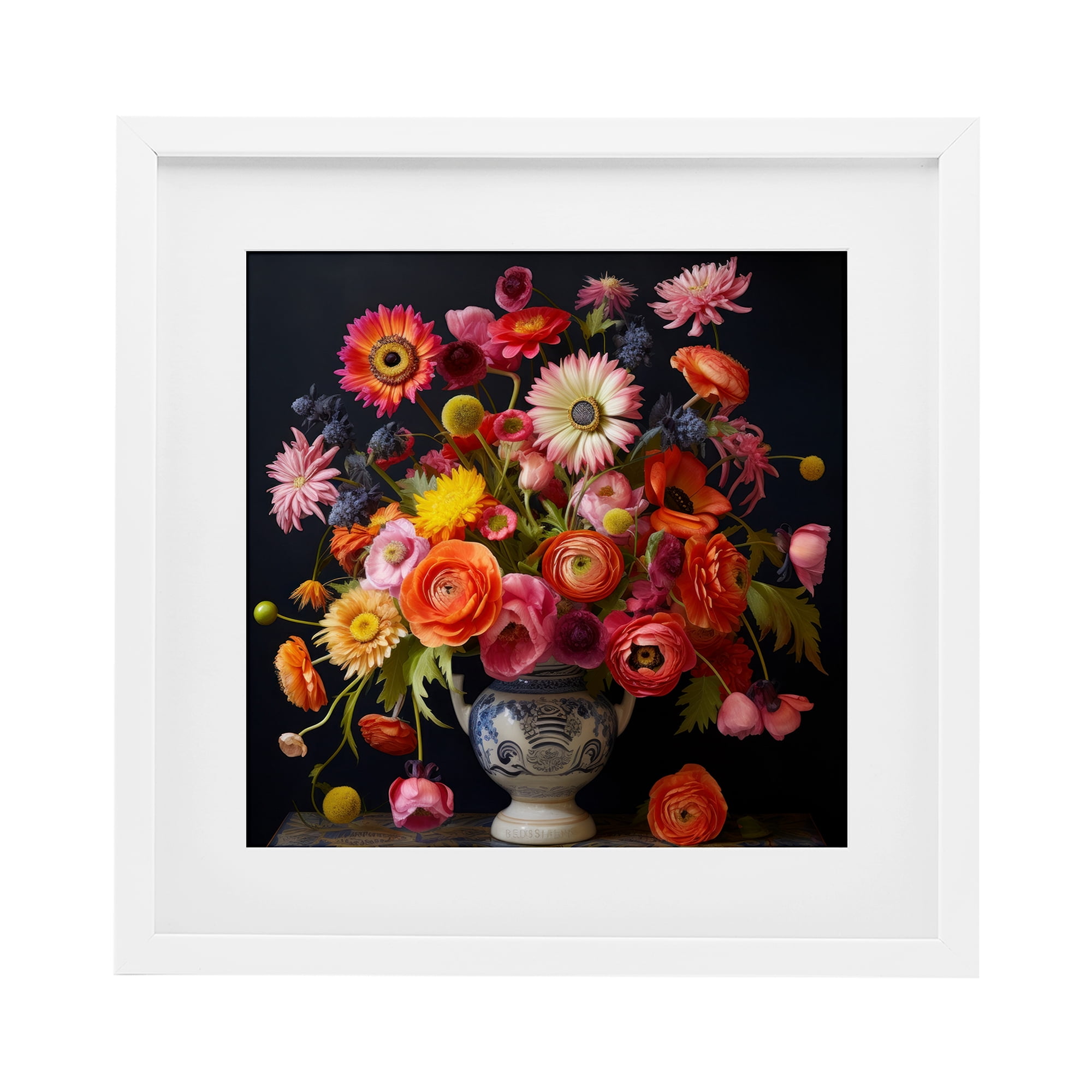 Stupell Industries Harmonious Spring Bouquet White Framed Print Under Glass, design by Lazar Studio