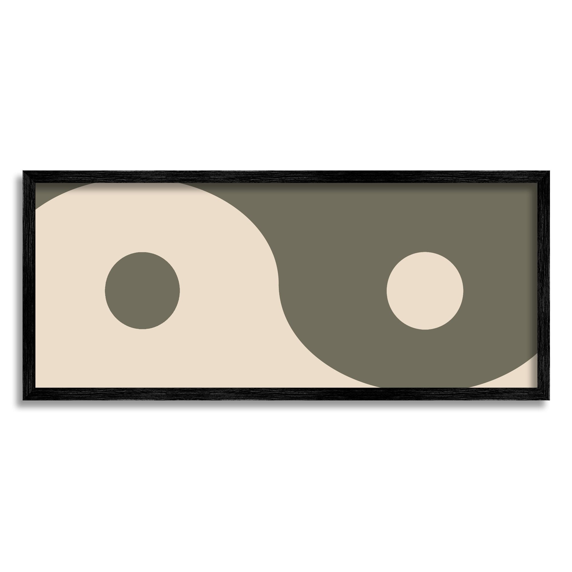 Stupell Industries Harmony Yin Yang Spiritual Symbol Minimal Design Graphic Art Black Framed Art Print Wall Art, Design by Daphne Polselli