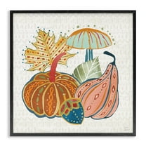 Stupell Industries Harvest Whimsy Gourds Holiday Painting Black Framed Art Prints Wall Art, 12 x 12