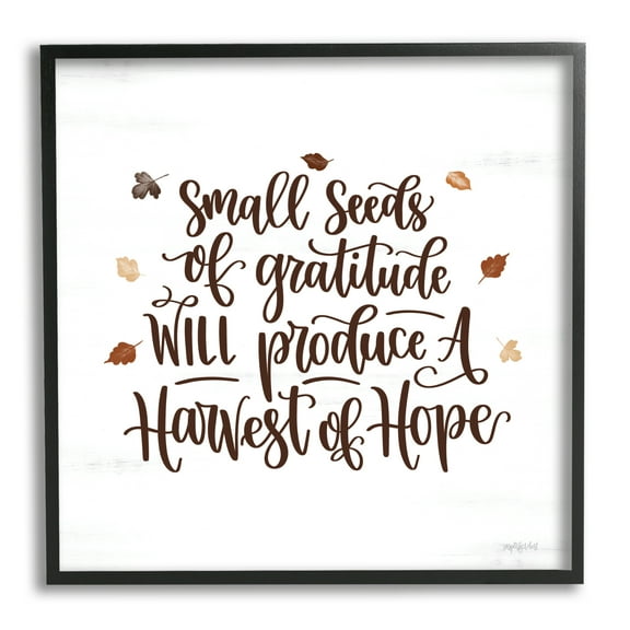 Stupell Industries Harvest of Hope Phrase Inspirational Painting Black Framed Art Print Wall Art, 12 x 12