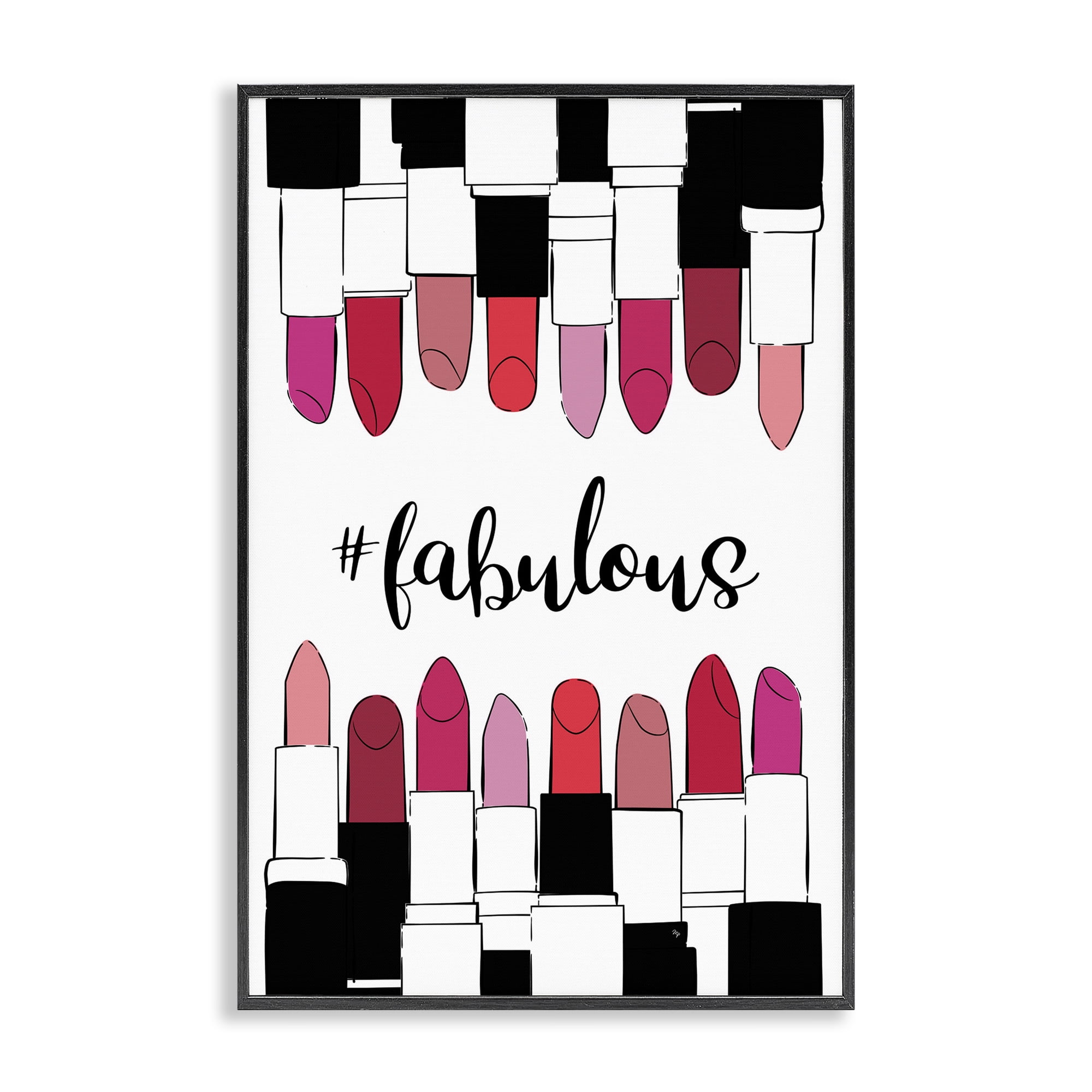 Stupell Industries Hashtag Fabulous Lipstick Beauty & Fashion Painting