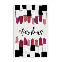 Stupell Industries Hashtag Fabulous Lipstick Beauty & Fashion Painting Gallery Wrapped Canvas Art Print Wall Art, 16 x 24
