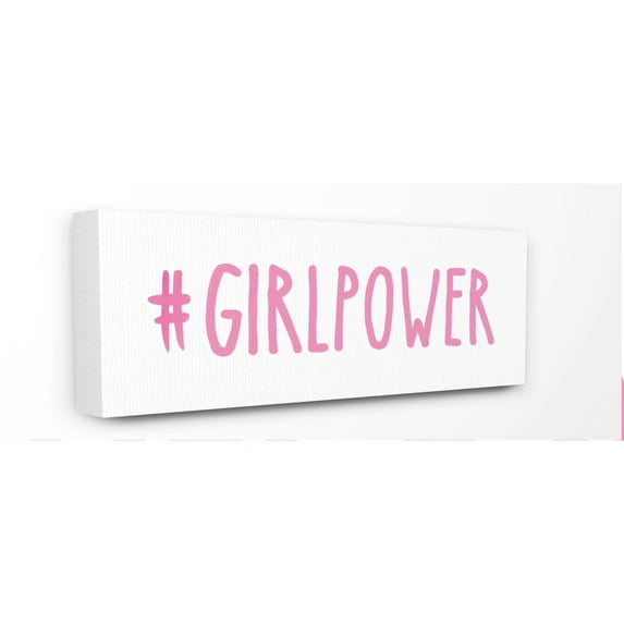 Stupell Industries Hashtag Girl Power Fashion Modern Pink Word Design Canvas Wall Art by SD Graphics Studio