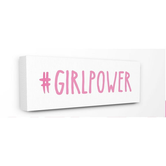 Stupell Industries Hashtag Girl Power Fashion Modern Pink Word Design Canvas Wall Art by SD Graphics Studio