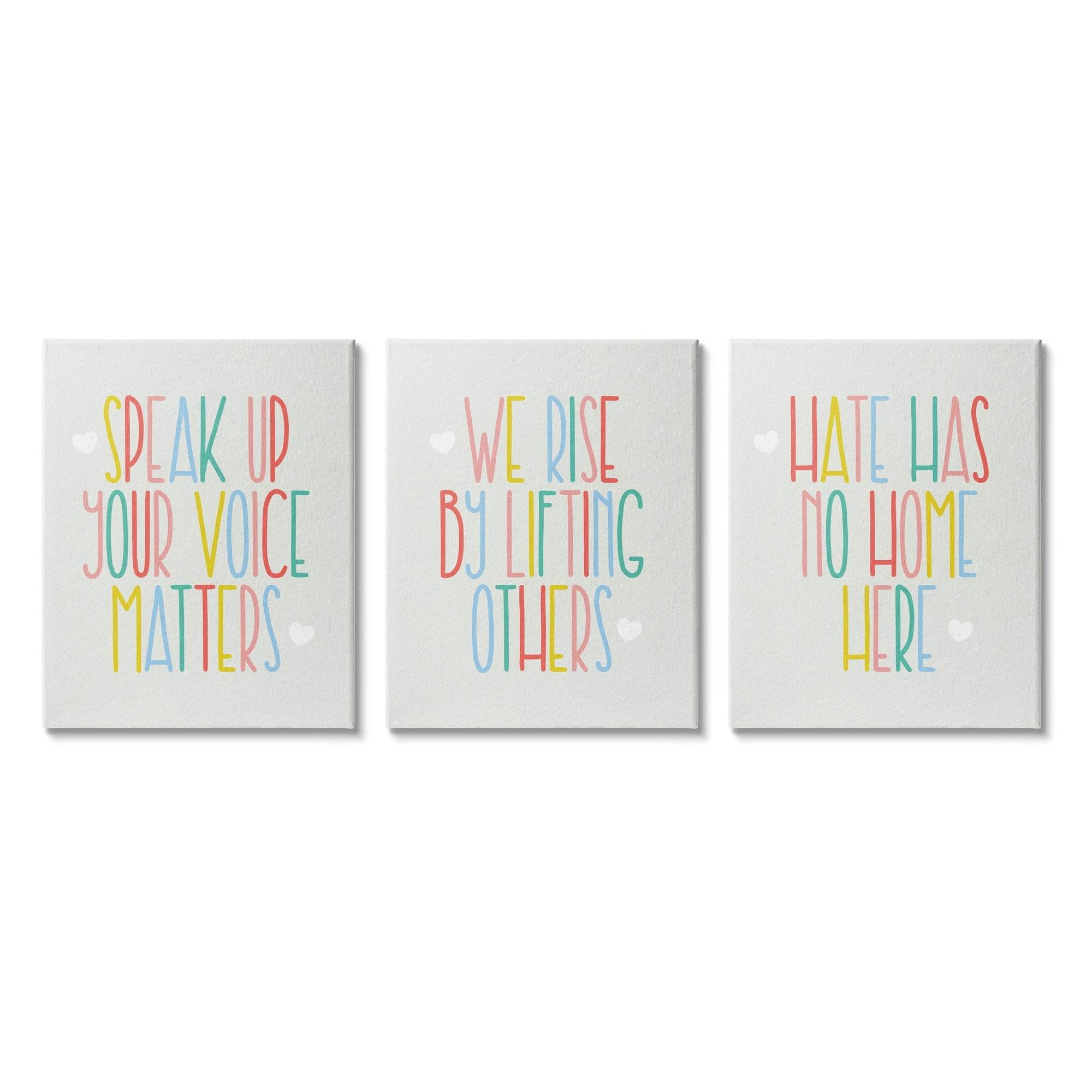Stupell Industries Hate Has No Home Phrases Inspirational Quotes Canvas Wall Art, 16 x 20, Design by Daphne Polselli