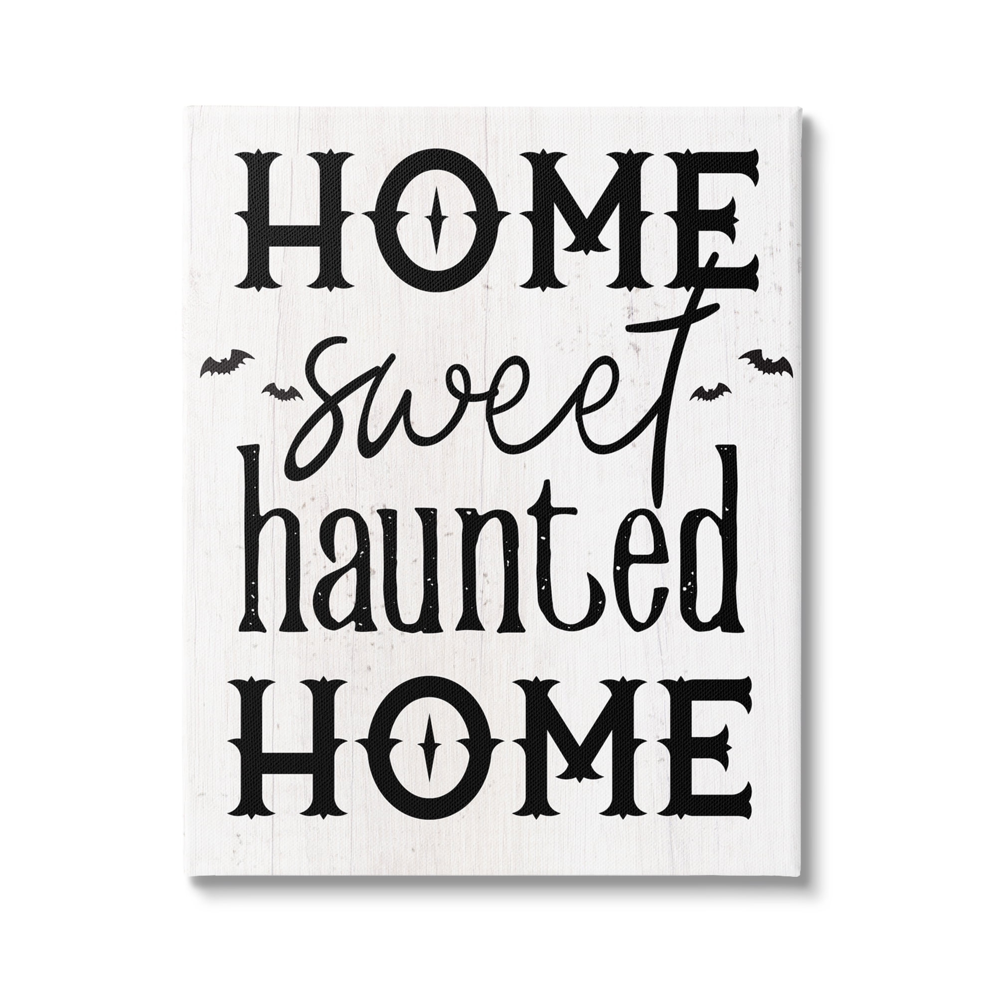 Stupell Industries Haunted Home Phrase Holiday Painting Gallery Wrapped Canvas Art Print Wall Art, 24 x 30