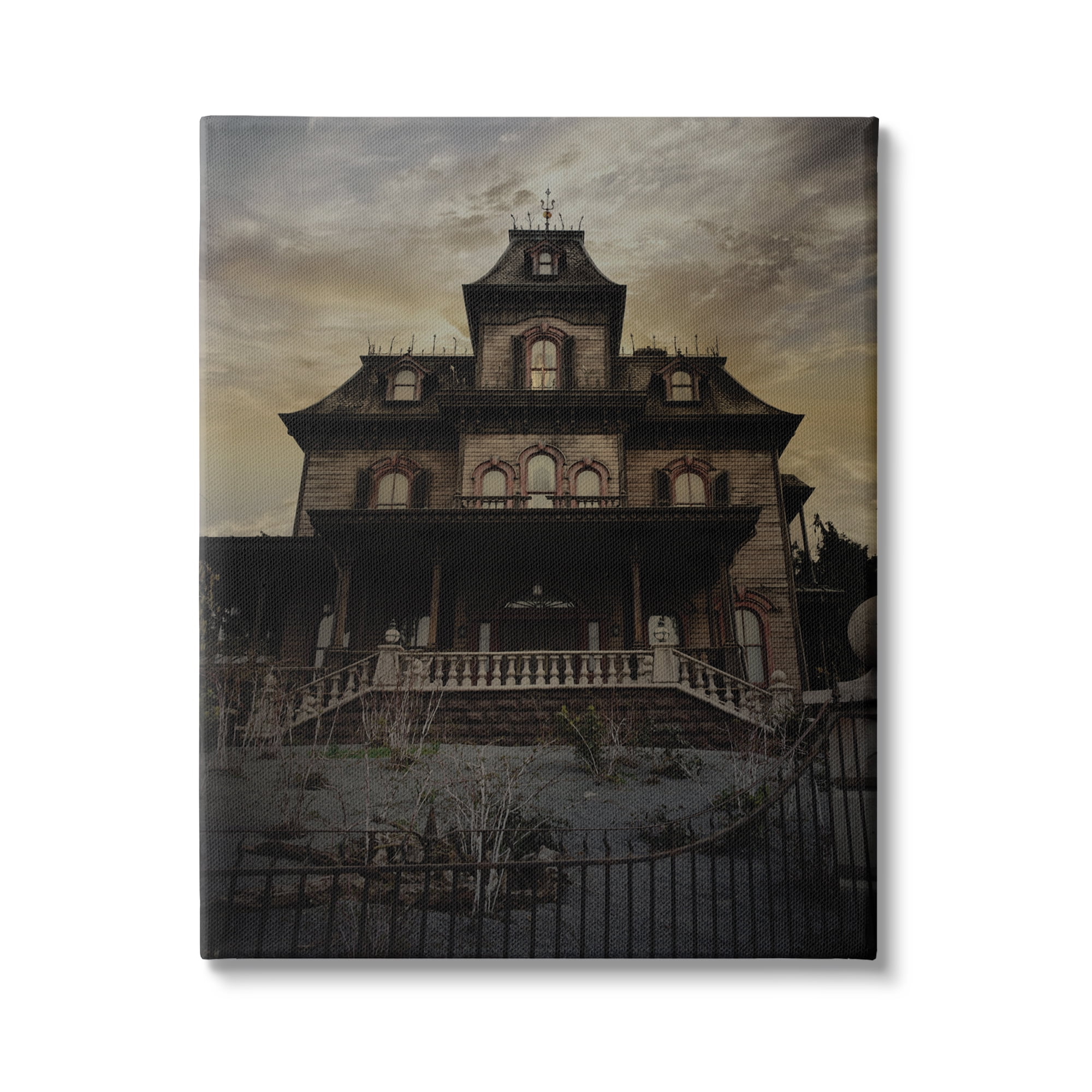Stupell Industries Haunted House Landscape Nature Painting Gallery Wrapped Canvas Print Wall Art, 36 x 48
