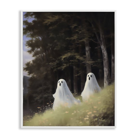 Stupell Industries Rustic Lodge Haunted Morning Ghosts White Framed Giclee Art, 16 x 20, by LSR Design Studio