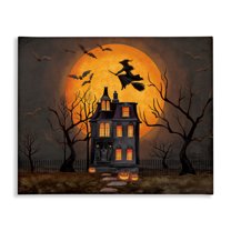 Stupell Industries Haunted Night Mansion Canvas Wall Art design by Nicole Tamarin, 16 x 20