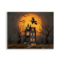 Stupell Industries Haunted Night Mansion Wall Plaque Art design by Nicole Tamarin, 11 x 14