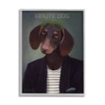 thumbnail image 1 of Stupell Industries Haute Dog Quirky Wearing Clothes Blazer Sunglasses Graphic Art Gray Framed Art Print Wall Art, Design by Diane Neukirch, 1 of 8