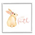 thumbnail image 1 of Stupell Industries Have Faith Floral Rabbit Graphic Art White Framed Art Print Wall Art, Design by Kim Allen, 1 of 7