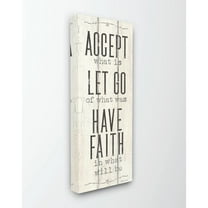 Stupell Industries Have Faith Religious Inspirational Word Wood Texture Design Canvas Wall Art by Stephanie Workman Marrott