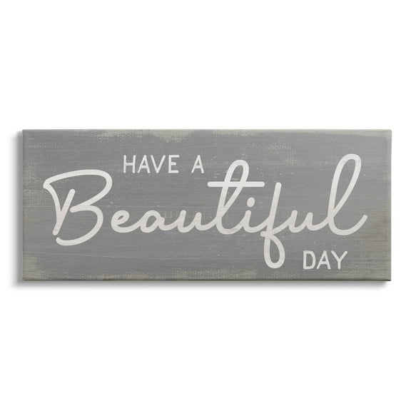 Stupell Industries Have a Beautiful Day Motivational Phrase Positive Attitude, 24 x 10, Design by Daphne Polselli