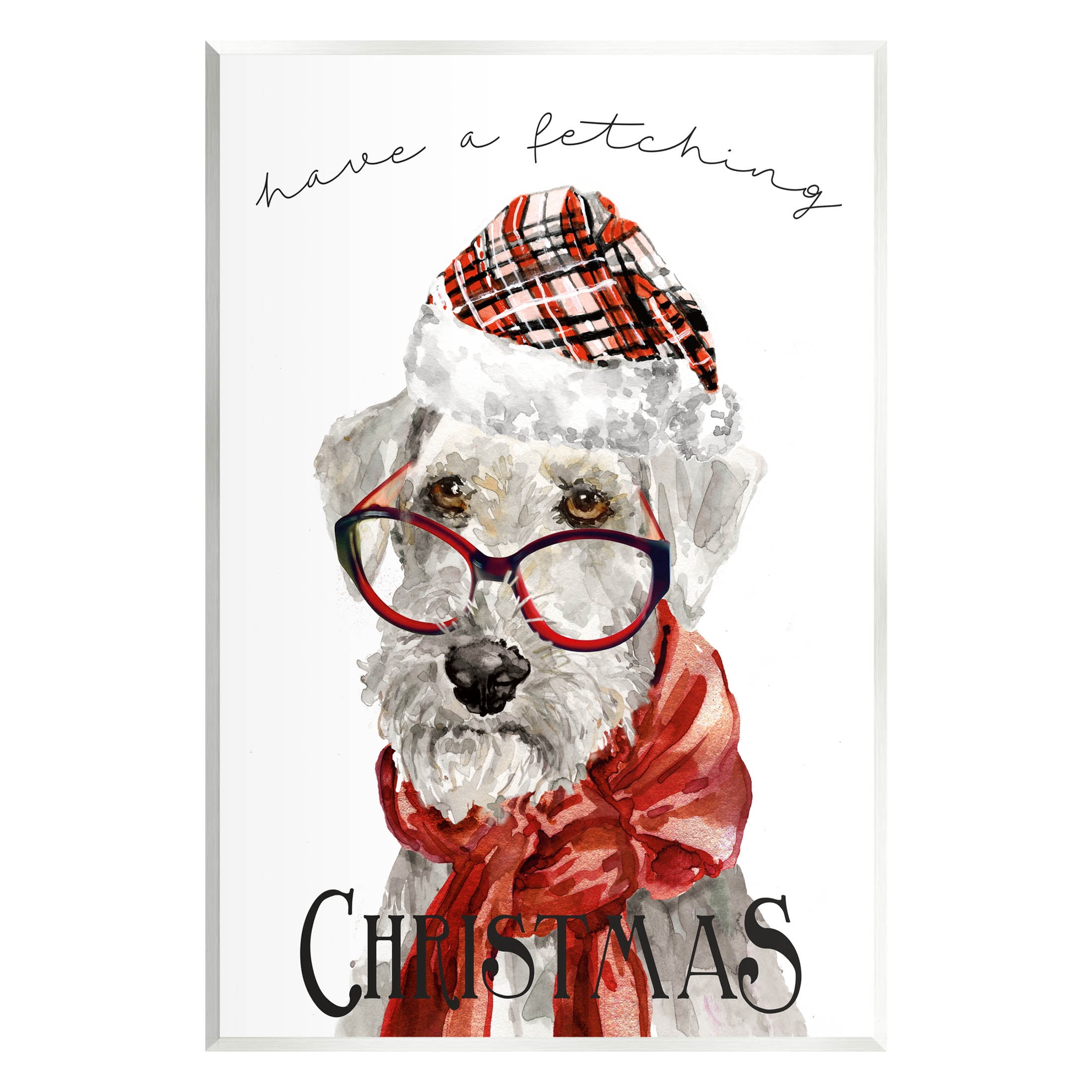 Stupell Industries Have a Fetching Christmas Dog Graphic Art Unframed Art Print Wall Art, Design by Livi Finn