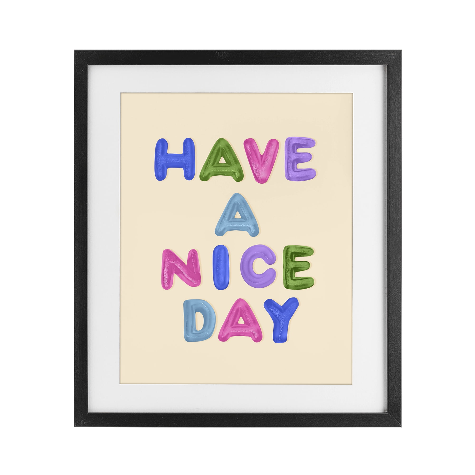 Stupell Industries Have a Nice Day Gummies Black Framed Print Under Glass, design by LISH Creative